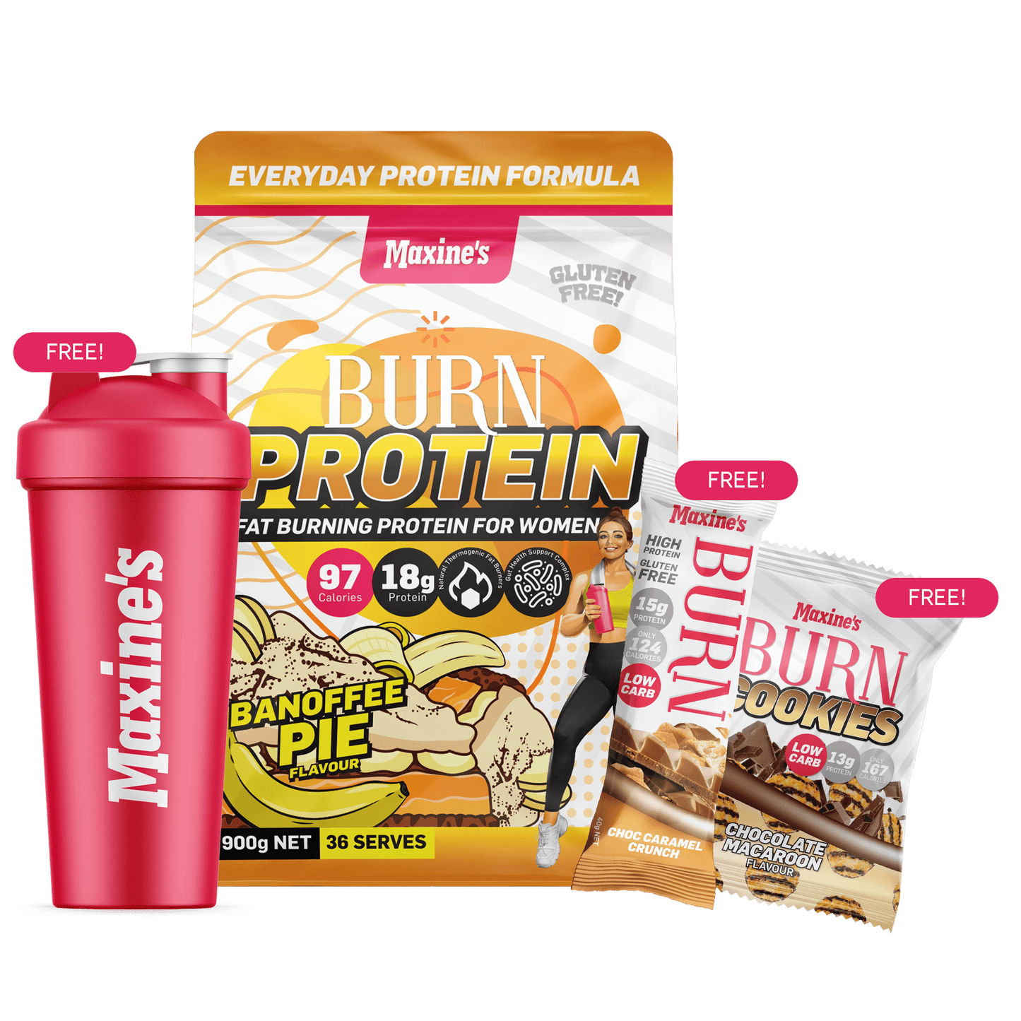 CWMP - Maxine's Burn Protein Value Bundle 900g - BANOFFEE PIE