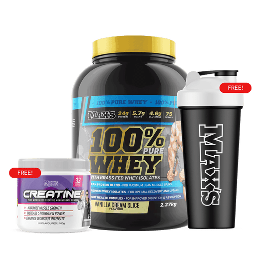 CWMP - MAX'S 100% Whey Value Bundle 2.27kg - VANILLA CREAM SLICE