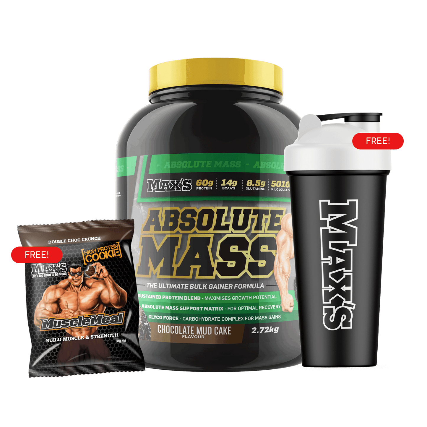 CWMP - MAX'S Absolute MASS Bundle 2.72kg - CHOC FUDGE SUNDAE