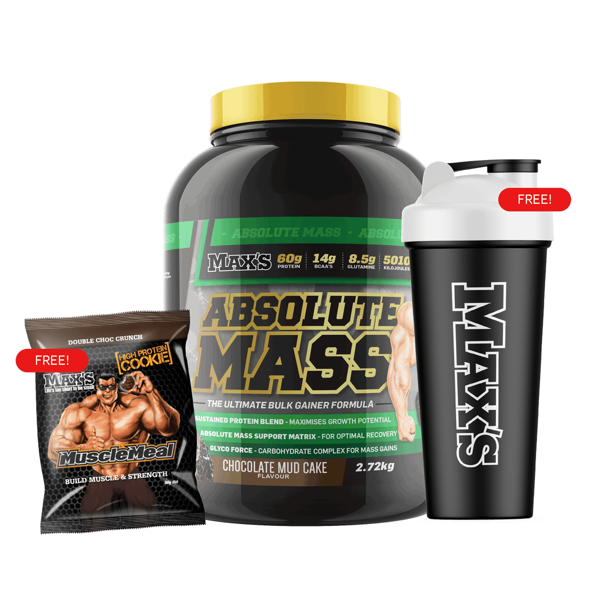 CWMP - MAX'S Absolute MASS Bundle 2.72kg - CHOCOLATE MUD CAKE