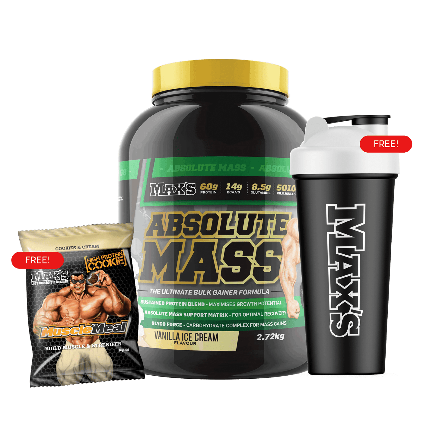 CWMP - MAX'S Absolute MASS Bundle 2.72kg - VANILLA ICE CREAM