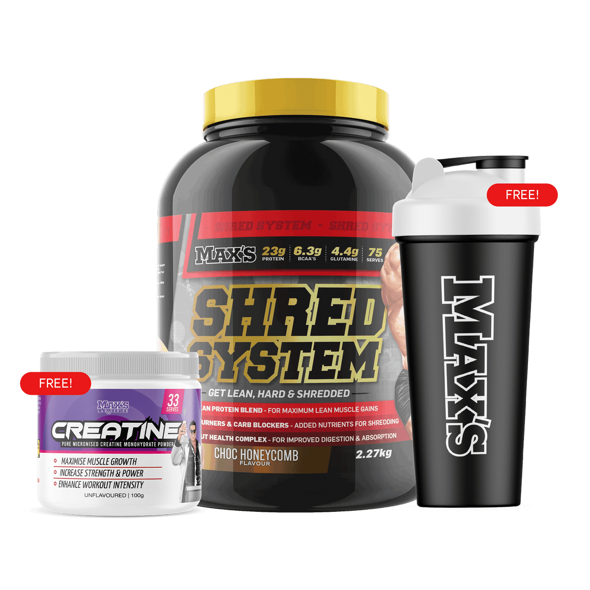 CWMP - MAX'S Shred System Bundle 2.27kg - CHOC HONEYCOMB