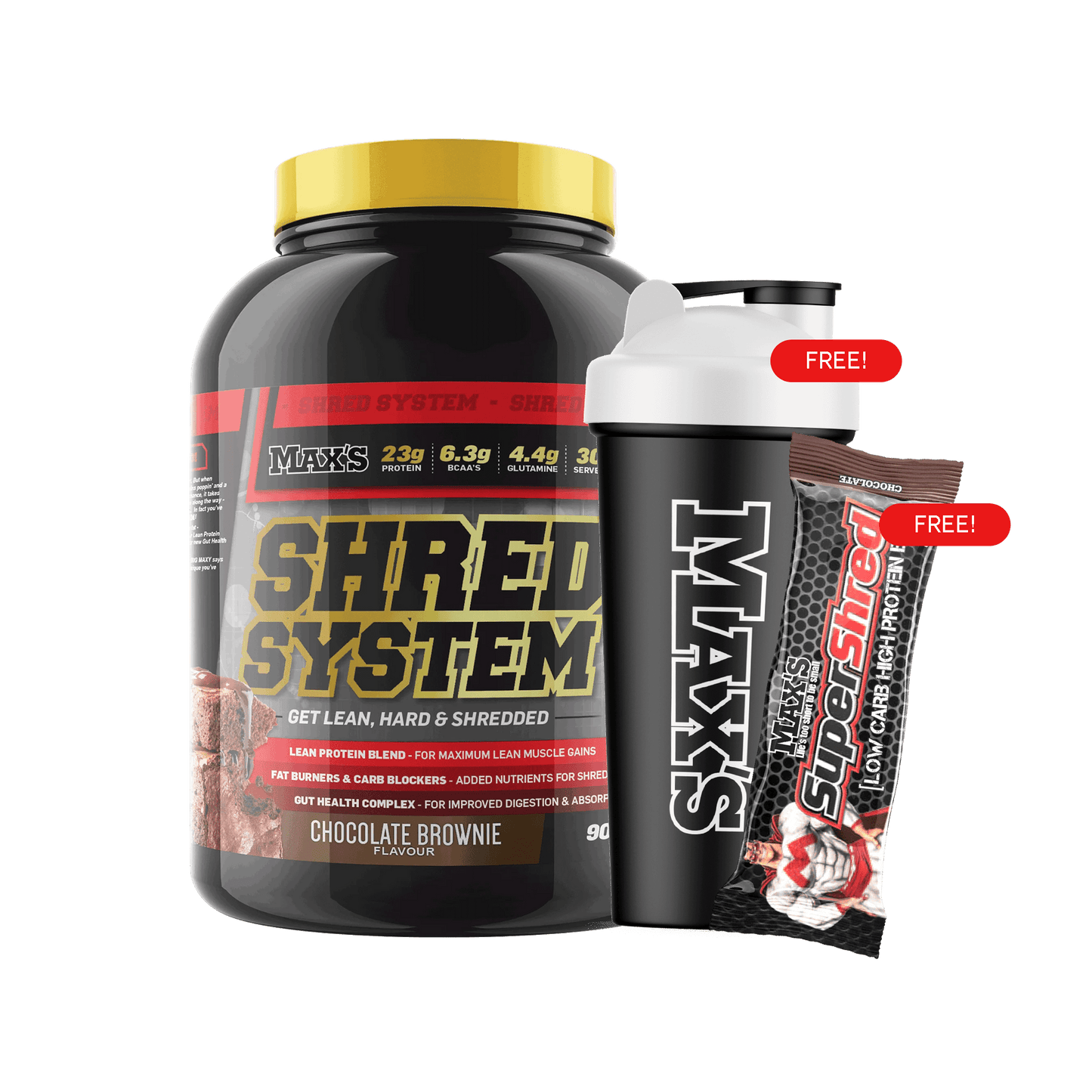 CWMP - MAX'S Shred System Starter Bundle 900g - CHOCOLATE BROWNIE