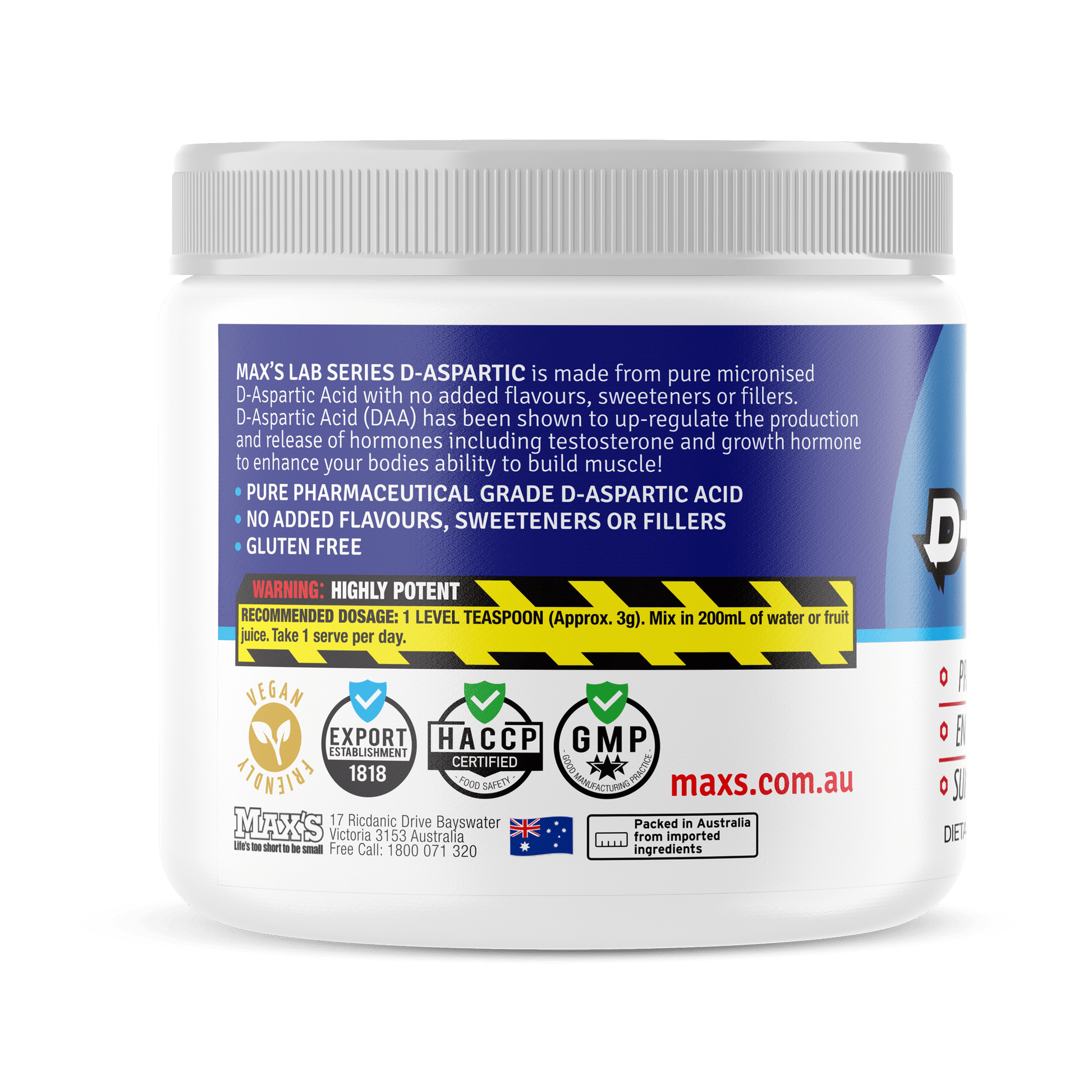 D-ASPARTIC ACID DAA PURE LEAN NUTRITION TESTOSTERONE BOOSTER - Foto 5